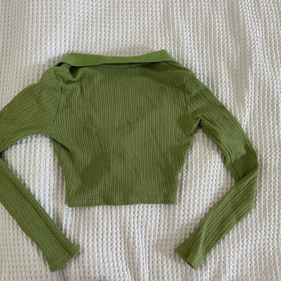 Princess Polly Green Ribbed Knit Top - Picture 4 of 4